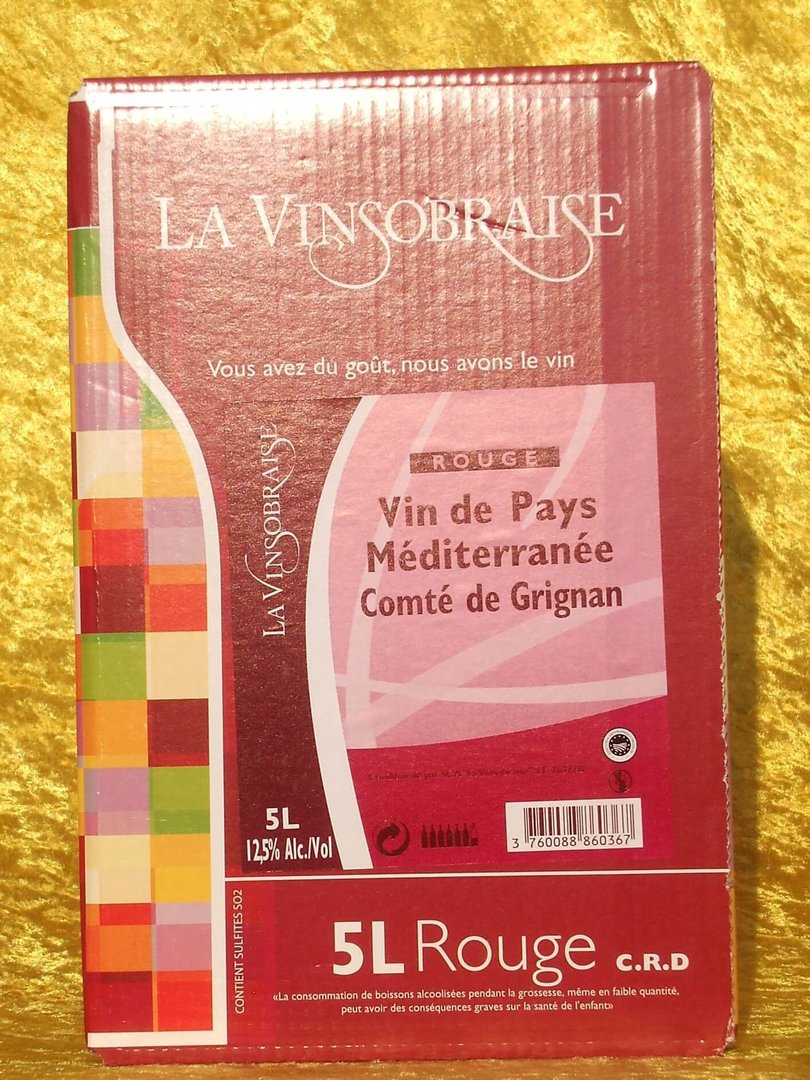 Rotwein im Bag in Box  La Vinsobraise  12,5% vol.  5 l